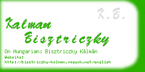 kalman bisztriczky business card